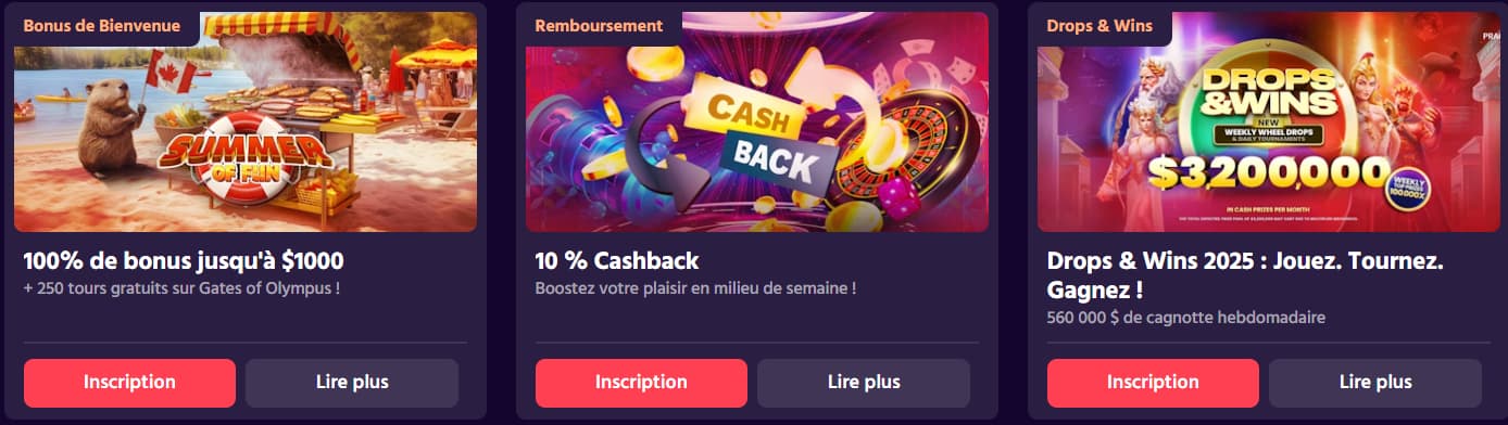 bonus et offres spéciales de big boost