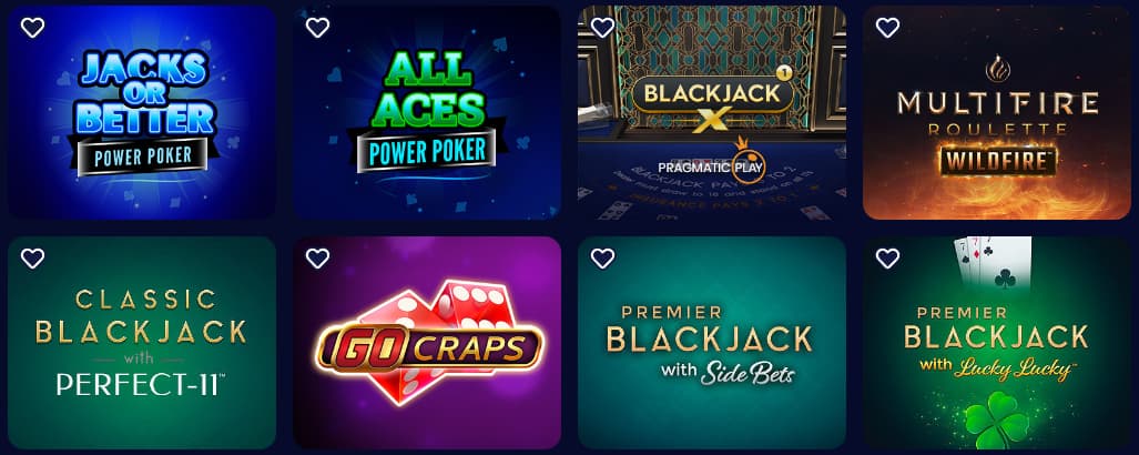captain spins casino jeux de table