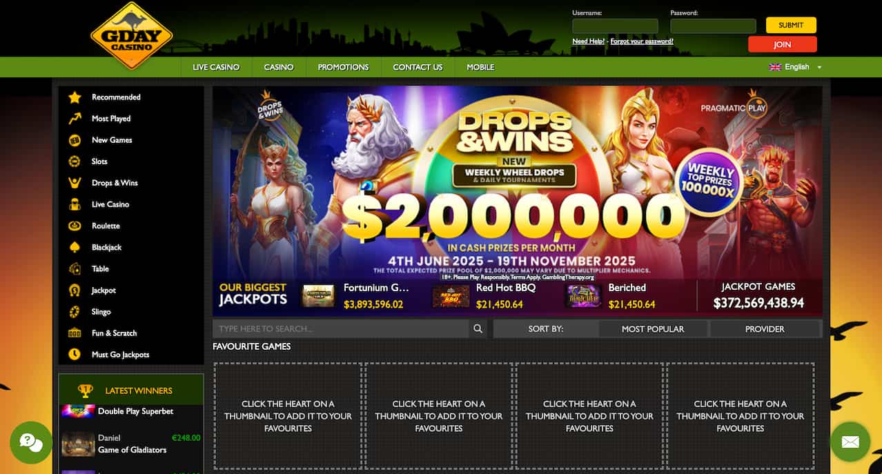 gday main page