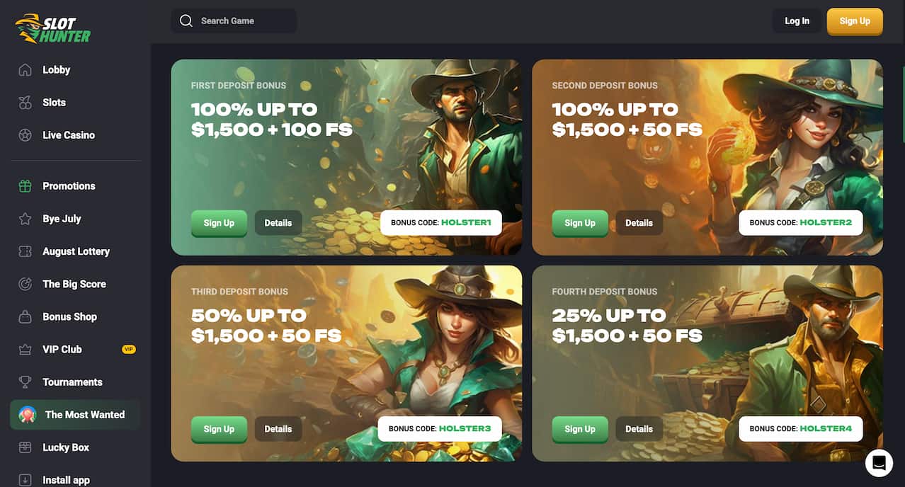 slothunter casino bonuses