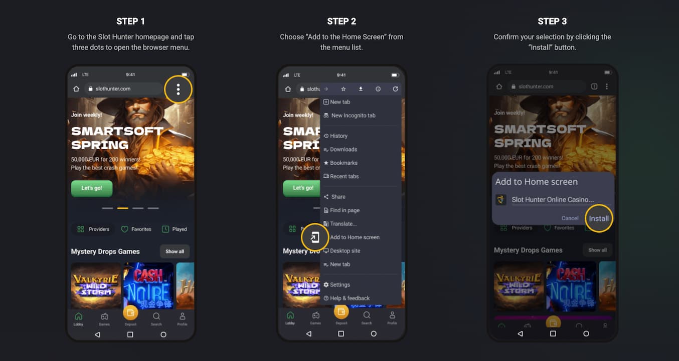 slothunter's app instalation