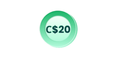 C$20 deposit