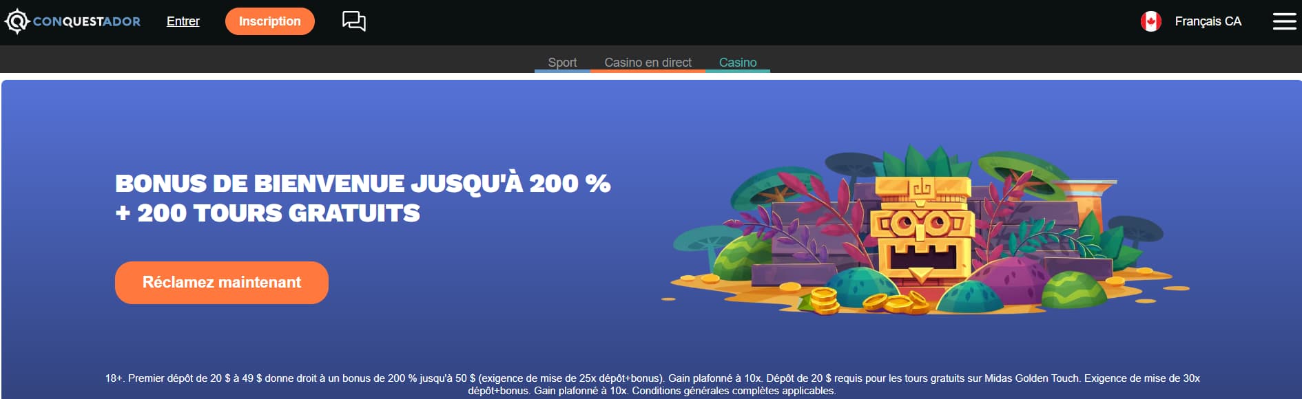 conquestador casino page principale