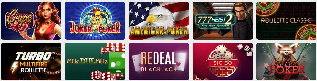 energy casino jeux de table