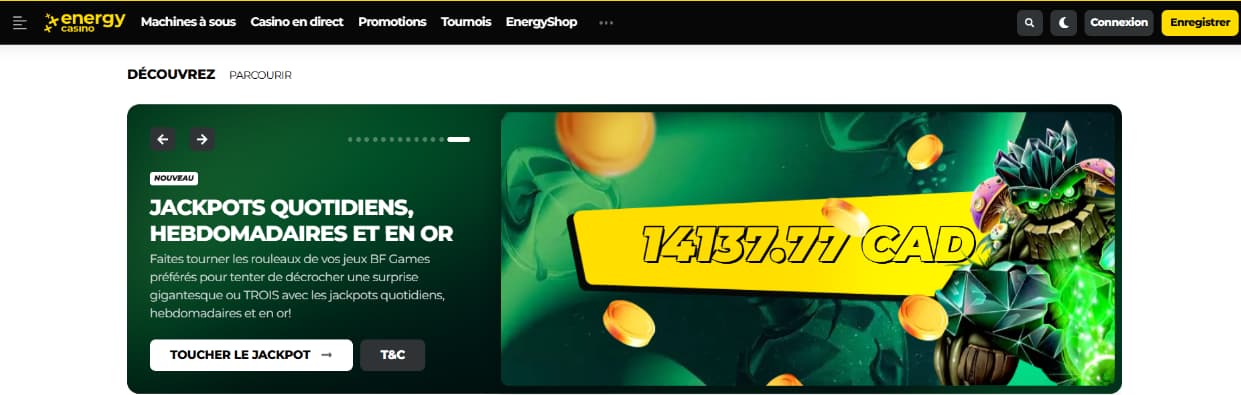 energy casino page principale