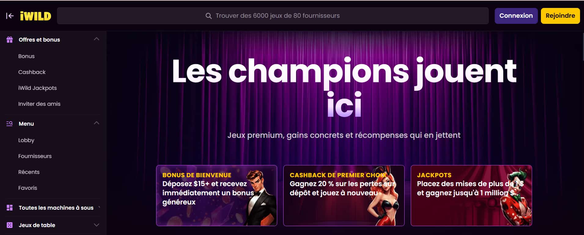 iwild casino page principale
