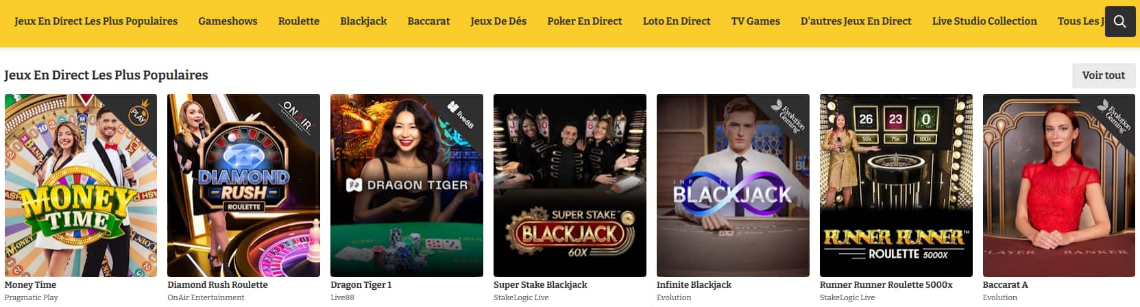 lucky spins casino en direct