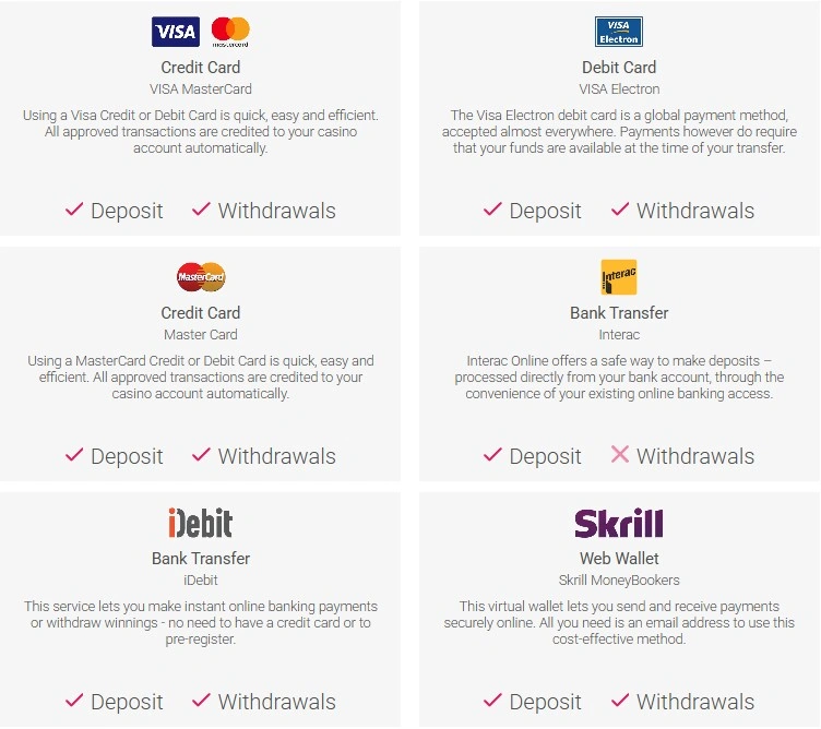 ruby fortune payment methods