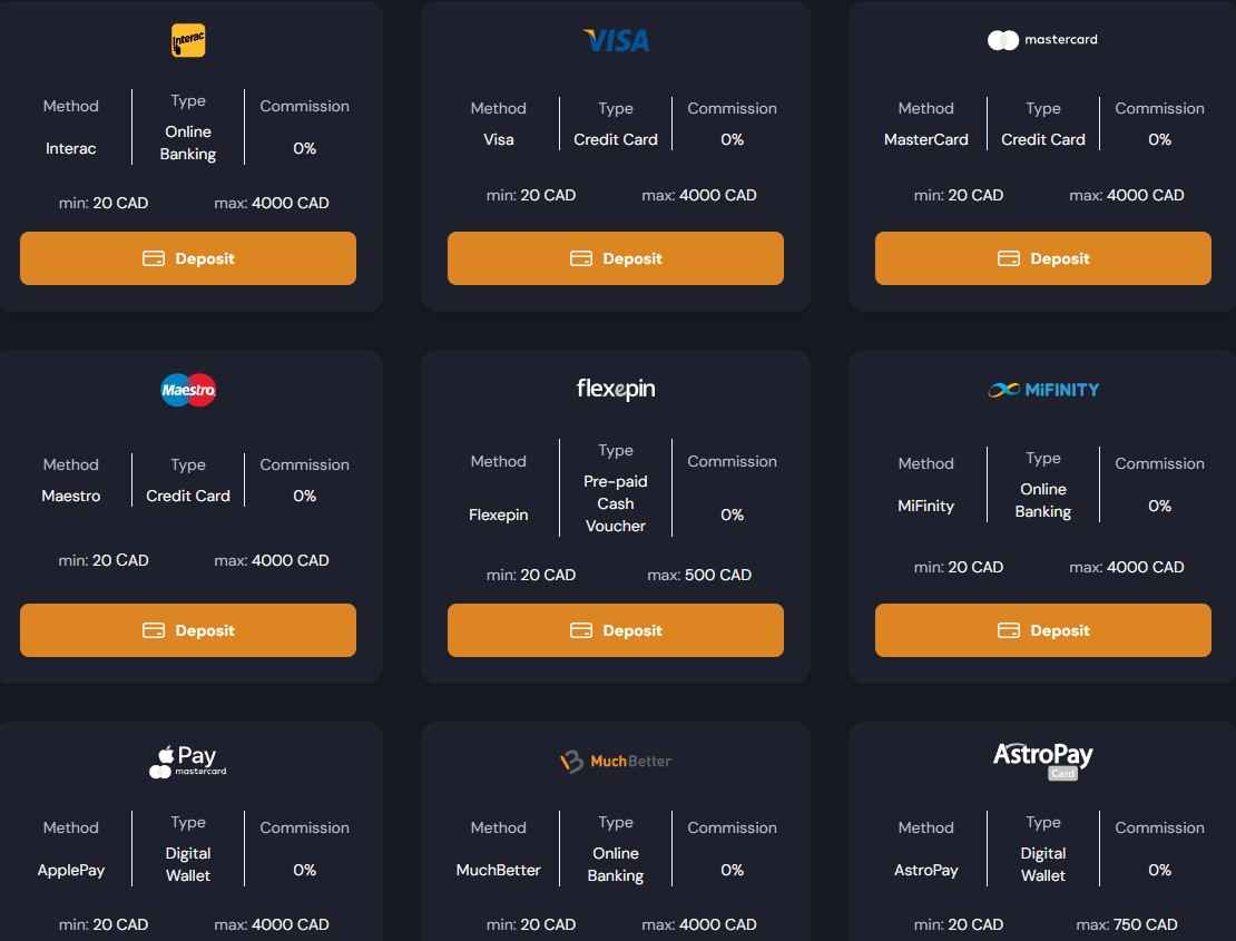 slotozen deposit methods
