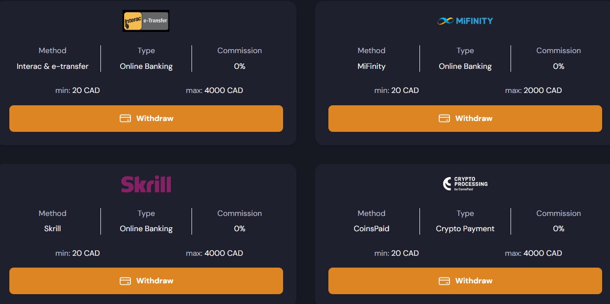 slotozen withdrawal methods