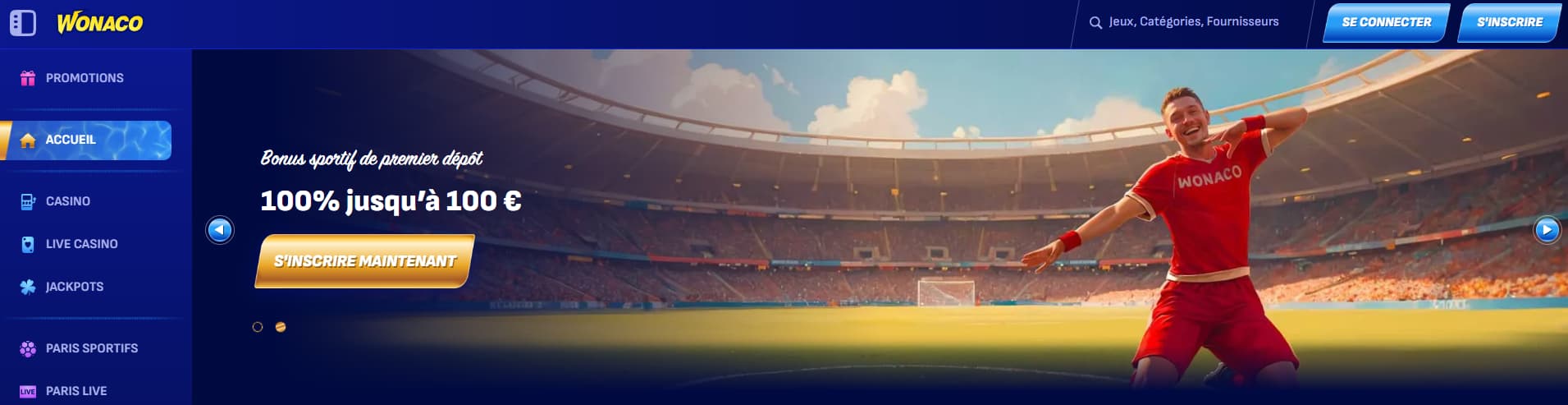 wonaco casino page principale