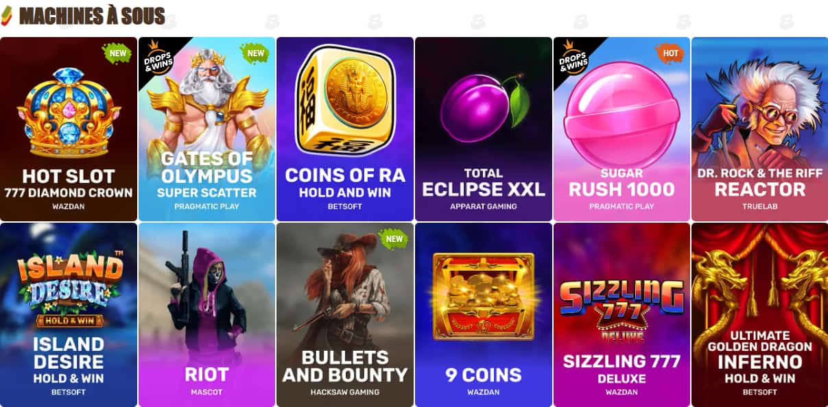 bob casino machines a sous