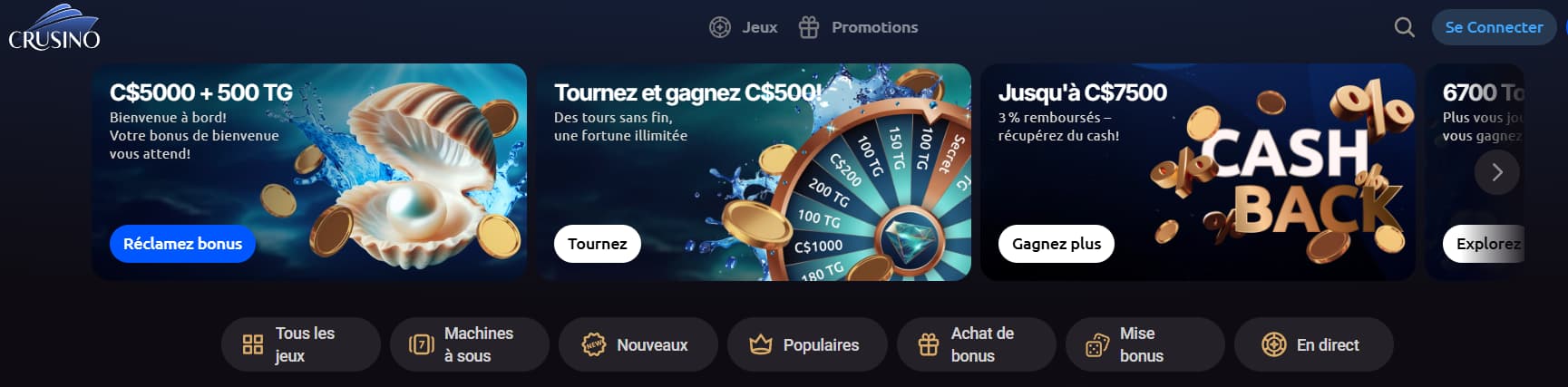 crusino casino page principale