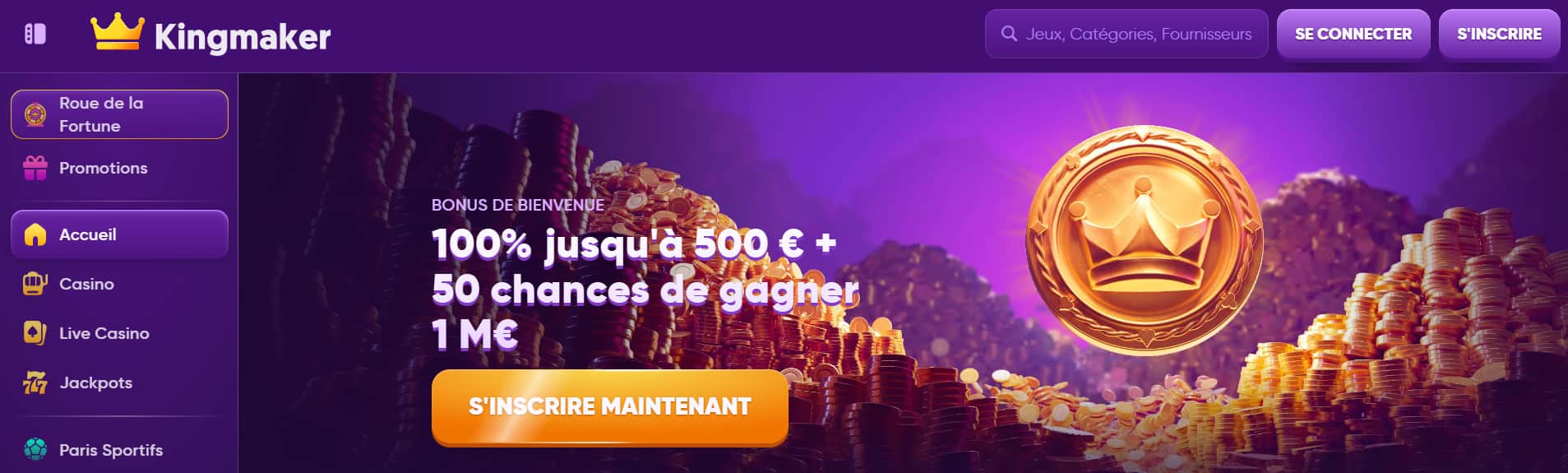 kingmaker casino page principale