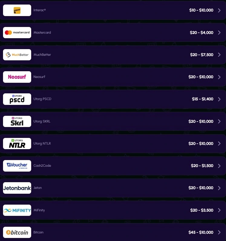 nova jackpot deposit methods