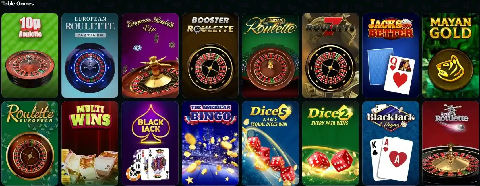 nova jackpot table games