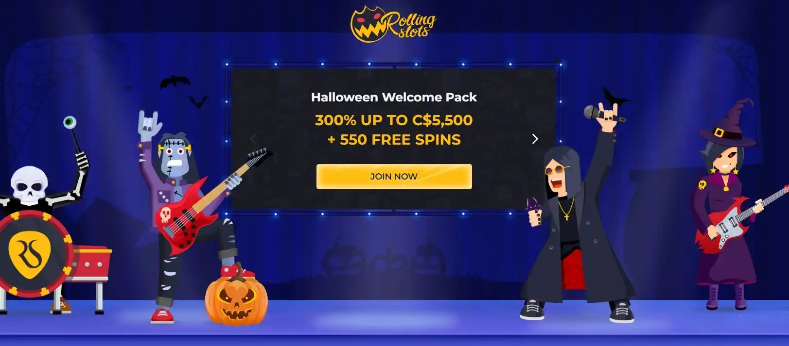 rolling slots welcome bonus