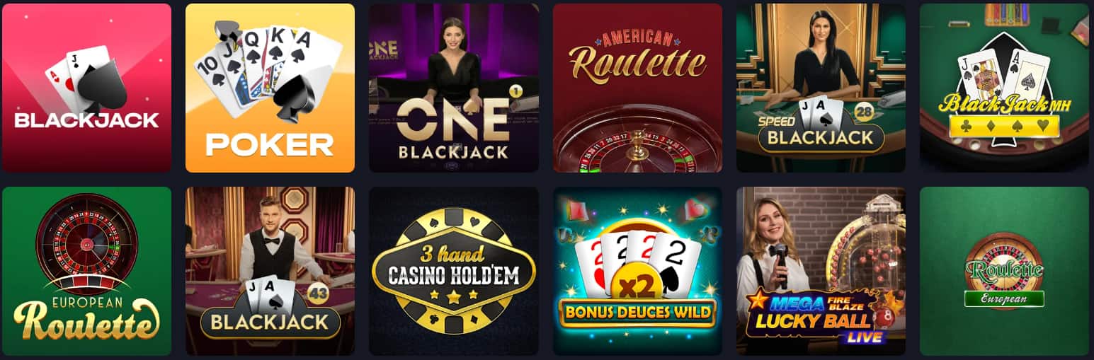 spinfever casino jeux de table