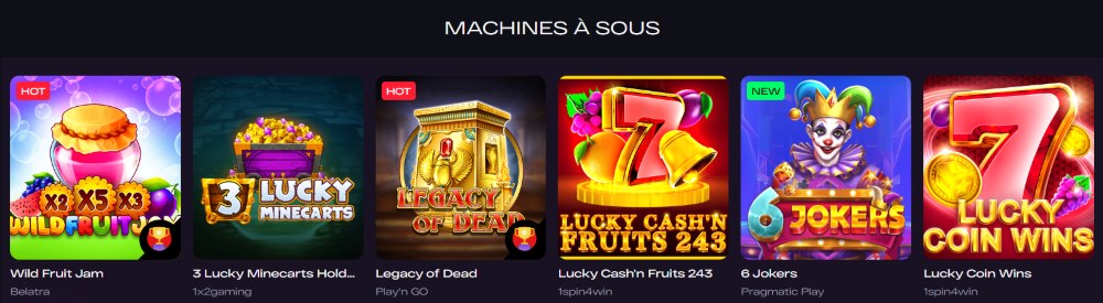 glitchspin casino machines à sous