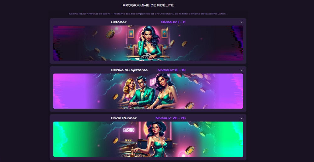 glitchspin casino programme vip
