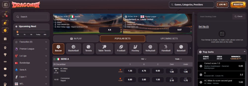 Περιβάλλον Dragonia Casino