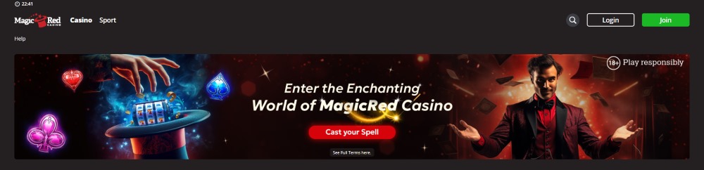 magic red casino homepage