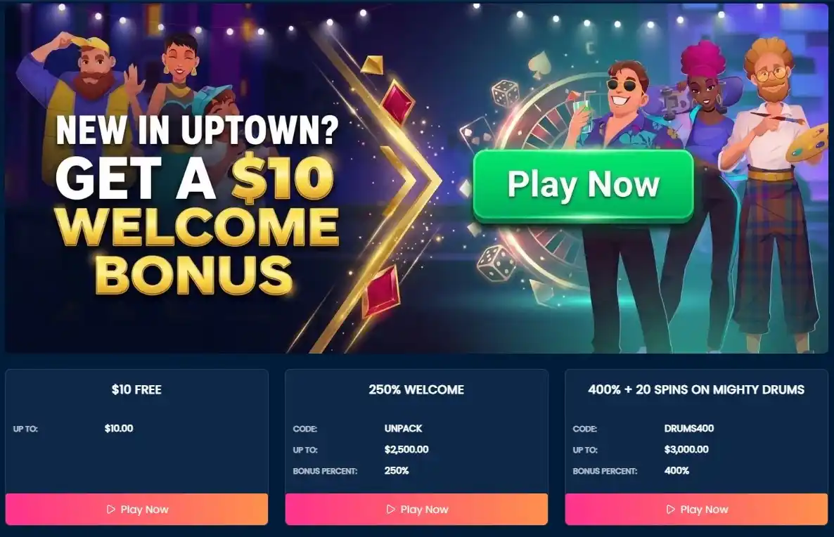 uptownpokies welcome bonus